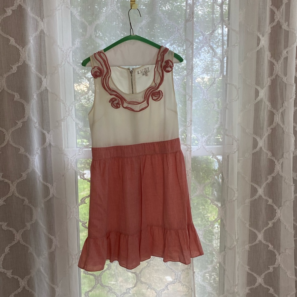 Coral and White Dress